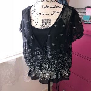 Lane Bryant Black and White Blouse size 14/16